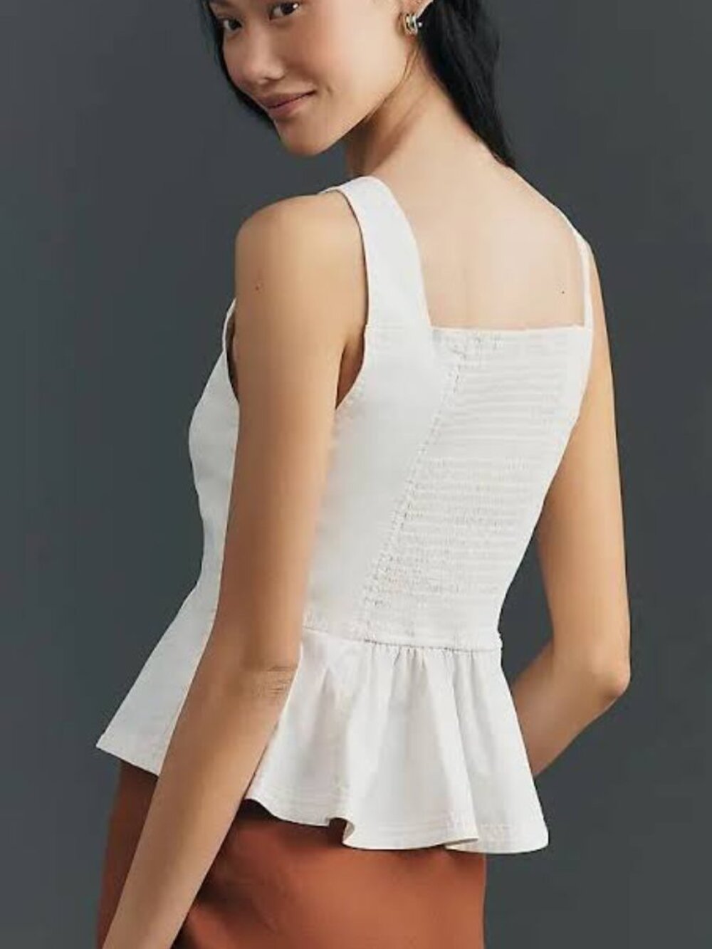 Anthropologie Pilcro Sleeveless Reworked Peplum Top - Picture 2 of 3